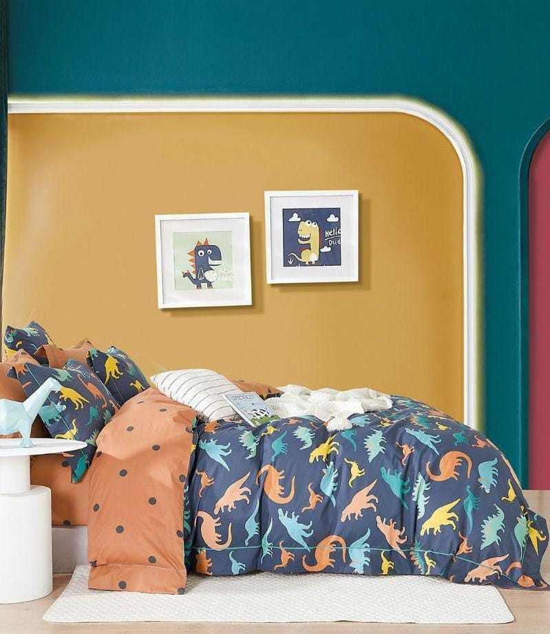 Colourful Dinosaurs on Blue