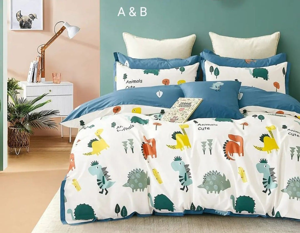 Colourful dinosaurs on white